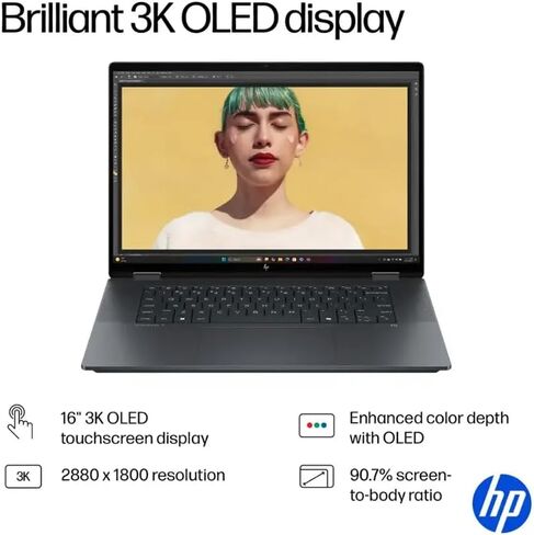 HP OmniBook X Flip 2-in-1 Touchscreen Laptop, 16" 3K OLED Touch (500 nits, 100% DCI-P3, 120Hz), Intel 8-core Ultra 9 288V, Copilot+ AI, 5MP IR Webcam, Backlit KB, W/128GB PSD, Win11 PRO(32GB|2TB SSD) in Saudi Arabia