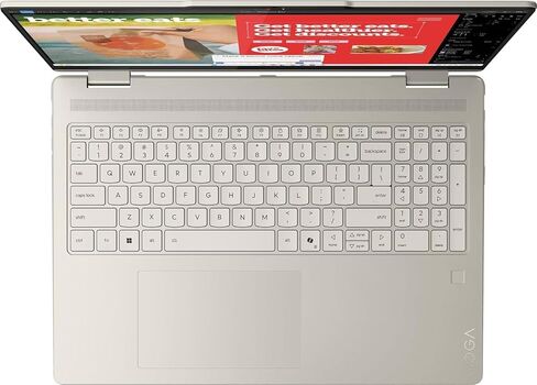 Lenovo Yoga 7 2 in 1 AI Laptop 16" 2K Touch Screen، AMD Ryzen AI 5 340 حتى 4.8 جيجا هرتز، AMD Radeon 840M، 16 جيجا LPDDR5X، 1 تيرابايت SSD، WiFi 7، لوحة مفاتيح بإضاءة خلفية، بصمة الإصبع، Windows 11 PRO مع ملحقات BWE in Kuwait