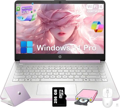كمبيوتر محمول للاستخدام اليومي HP 2025 مقاس 14 بوصة للطلاب والأعمال - مكتب 365 مدعوم بالذكاء الاصطناعي • وحدة معالجة مركزية Intel رباعية النواة • خفيفة للغاية • ذاكرة وصول عشوائي (RAM) سعة 16 جيجابايت • سعة تخزين 384 جيجابايت (بطاقة SD سعة 128 جيجابايت +  in Saudi Arabia
