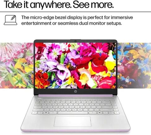 كمبيوتر محمول للاستخدام اليومي HP 2025 مقاس 14 بوصة للطلاب والأعمال - مكتب 365 مدعوم بالذكاء الاصطناعي • وحدة معالجة مركزية Intel رباعية النواة • خفيفة للغاية • ذاكرة وصول عشوائي (RAM) سعة 16 جيجابايت • سعة تخزين 384 جيجابايت (بطاقة SD سعة 128 جيجابايت +  in Saudi Arabia