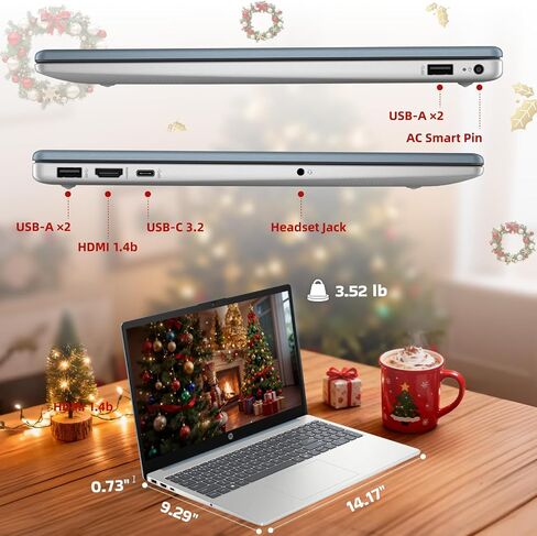 HP 17t Laptop Computer, 17.3" FHD(1920×1080), Intel 10-Core i5-1334U, Backlit KB, Fingerprint, Window 11 Pro Laptop for Business & Students, Redragon Patent Kit, 32GB RAM, 1TB SSD in Saudi Arabia