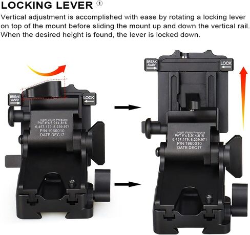 PVS 14 J Arm Night Vision Goggles NVG Mount Metal Helmet Mount Rhino Mount متوافق مع جميع موديلات PVS14 in Kuwait