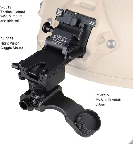 PVS 14 J Arm Night Vision Goggles NVG Mount Metal Helmet Mount Rhino Mount متوافق مع جميع موديلات PVS14 in Kuwait