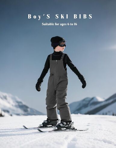 Wantdo Boy's Waterproof Ski Bibs Warm Snow Pants Snowboarding Overall Insulated Outdoor Jumpsuit in Saudi Arabia