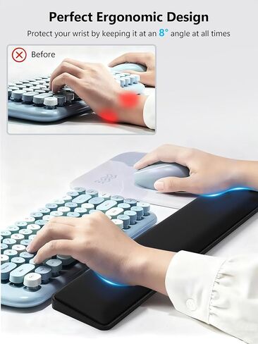 Cooling Gel Keyboard Wrist Rest, Ergonomic 17.13" Full-Size Wrist Support in Kuwait