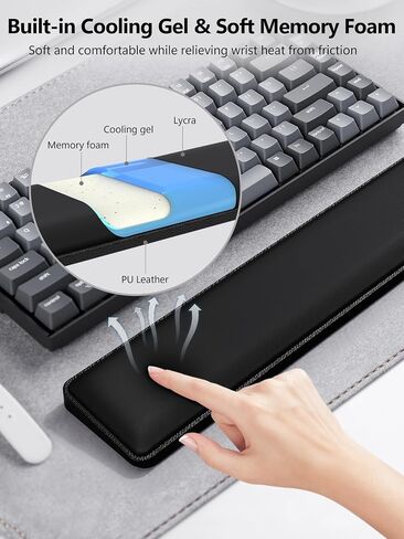 Cooling Gel Keyboard Wrist Rest, Ergonomic 17.13" Full-Size Wrist Support in Kuwait