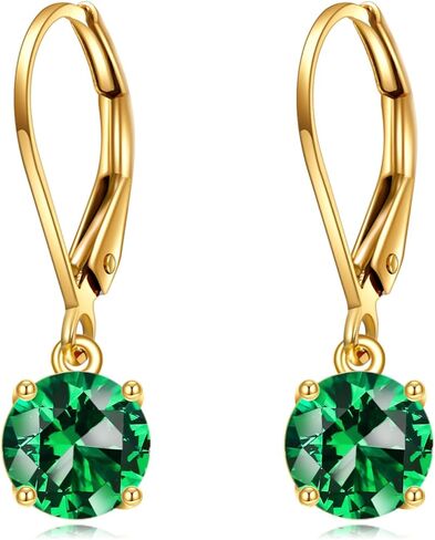 KECHO 14K الصلبة الذهب مويسانيتي أقراط للنساء جوهرة الميلاد Leverback استرخى إسقاط أقراط 1.0 CT الماس مجوهرات للنساء in Saudi Arabia