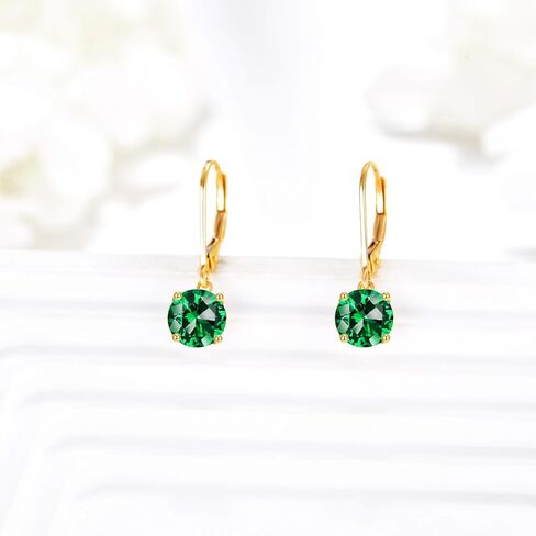 KECHO 14K الصلبة الذهب مويسانيتي أقراط للنساء جوهرة الميلاد Leverback استرخى إسقاط أقراط 1.0 CT الماس مجوهرات للنساء in Saudi Arabia