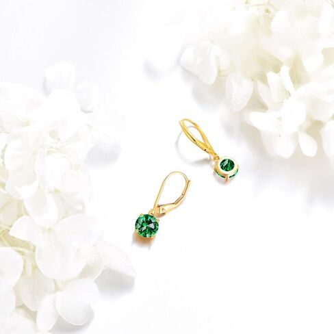 KECHO 14K الصلبة الذهب مويسانيتي أقراط للنساء جوهرة الميلاد Leverback استرخى إسقاط أقراط 1.0 CT الماس مجوهرات للنساء in Saudi Arabia