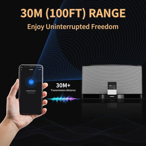30 Pin Bluetooth Adapter Receiver, Compatible with Bose SoundDock and iPhone Dock Speakers, with 3.5mm Aux Cable in Saudi Arabia