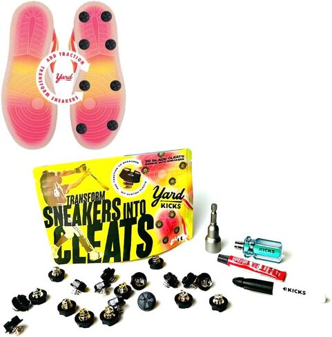 Yardkicks Molded Baseball Cleats Traction Kit: Create Custom Cleats for Boys & Girls – Transform Sneakers into Youth Softball Spikes – 20 Studs Unisex Spikes Also Work for Flag Football, Lacrosse in Saudi Arabia