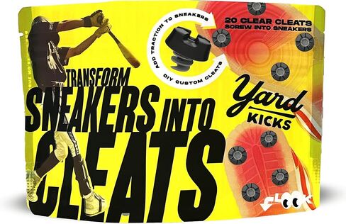 Yardkicks Molded Baseball Cleats Traction Kit: Create Custom Cleats for Boys & Girls – Transform Sneakers into Youth Softball Spikes – 20 Studs Unisex Spikes Also Work for Flag Football, Lacrosse in Saudi Arabia