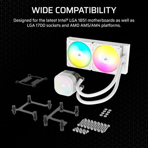 مبرد وحدة المعالجة المركزية السائل CORSAIR Nautilus 360 RS ARGB - 360 مم AIO - ضوضاء منخفضة - اتصال مباشر باللوحة الأم - سلسلة Daisy - Intel LGA 1851/1700، AMD AM5/AM4 - 3X RS120 ARGB متضمنة - أبيض (متجدد) in Saudi Arabia