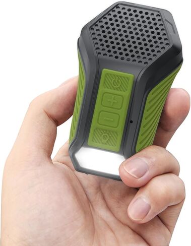 INGA Wearable Bluetooth Speaker, Mini Clip-on Portable Speaker with Light & Warning Lamp, Built-in Mic, Hands-Free Calling, for Work, Cycling, Golf & Outdoor Use(Army Green) in Saudi Arabia
