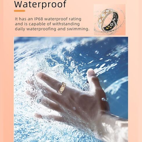 Smart Ring Health Tracker for Women Men, Fitness/Sleep/Stress/HR Tracker, Fitness Tracker with Steps, Distance & Calorie Count, iOS & Android Compatible, IP68 Waterproof (#12) in Kuwait