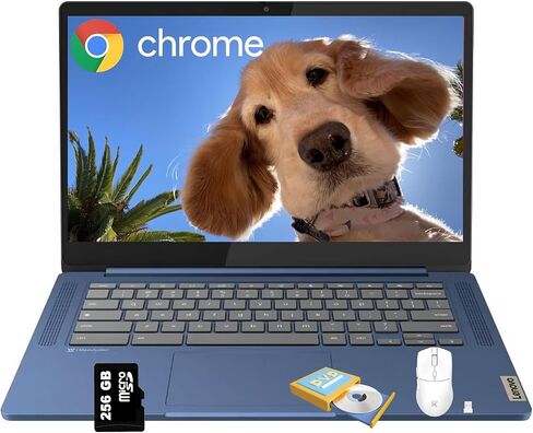 Lenovo IdeaPad Slim 3 Chromebook • شاشة 14 بوصة FHD 250nits • معالج MediaTek Kompanio 520 CPU (8 النواة) • 4 جيجابايت LPDDR4X • 64 جيجابايت eMMC وبطاقة Micro SD 256 جيجابايت • Wi-Fi 6 • نظام تشغيل Chrome • الملحقات in Kuwait