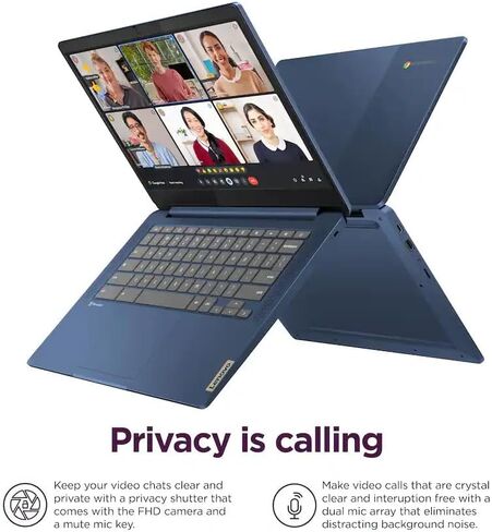 Lenovo IdeaPad Slim 3 Chromebook • شاشة 14 بوصة FHD 250nits • معالج MediaTek Kompanio 520 CPU (8 النواة) • 4 جيجابايت LPDDR4X • 64 جيجابايت eMMC وبطاقة Micro SD 256 جيجابايت • Wi-Fi 6 • نظام تشغيل Chrome • الملحقات in Kuwait
