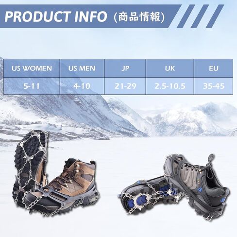Crampons for Boots Shoes Traction Ice Cleats Snow Grips Anti Slip Stainless Steel Micro Spikes for Hiking Fishing Walking Climbing Jogging Mountaineering in Saudi Arabia