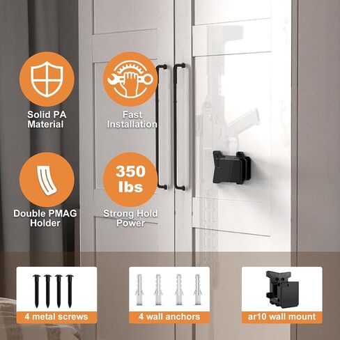 Gun Wall Mount, Wall Rack Mount with Strong and Solid PA Material, Load Bearing Capacity 300Lbs of Tension, Wall Mount with DoubleHolder in Kuwait