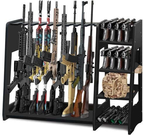 Rifle Rack, Upgrade Gun Rack for Wall, Adjustable 1/4/8/9 Slot Indoor Gun Rack, Floor Standing Shotgun Rack Gun Display Rack Rifle Storage for Garage Or Room Gun Storage in Saudi Arabia