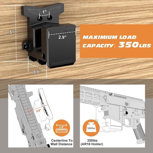 حامل مسدس على الحائط، حامل على الحائط مع مادة PA قوية وصلبة، قدرة تحمل 300 رطل من التوتر، حامل على الحائط مع حامل مزدوج in Kuwait