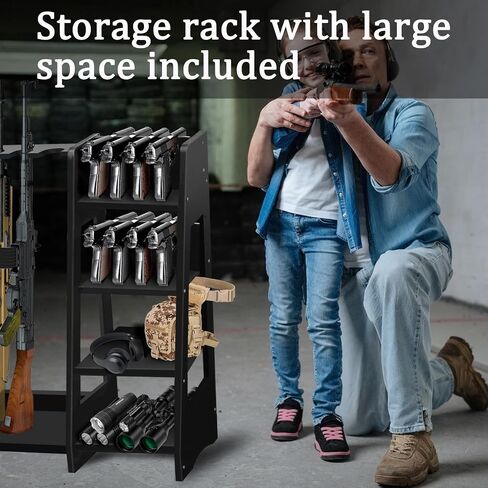 Rifle Rack, Upgrade Gun Rack for Wall, Adjustable 1/4/8/9 Slot Indoor Gun Rack, Floor Standing Shotgun Rack Gun Display Rack Rifle Storage for Garage Or Room Gun Storage in Saudi Arabia