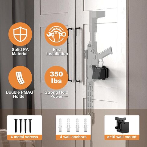 حامل مسدس على الحائط، حامل على الحائط مع مادة PA قوية وصلبة، قدرة تحمل 300 رطل من التوتر، حامل على الحائط مع حامل مزدوج in Kuwait