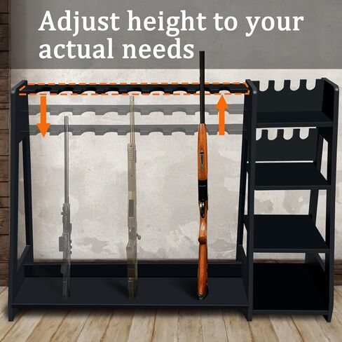 Rifle Rack, Upgrade Gun Rack for Wall, Adjustable 1/4/8/9 Slot Indoor Gun Rack, Floor Standing Shotgun Rack Gun Display Rack Rifle Storage for Garage Or Room Gun Storage in Saudi Arabia