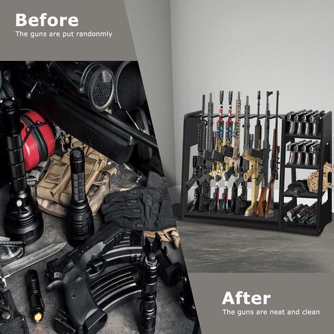 Rifle Rack, Upgrade Gun Rack for Wall, Adjustable 1/4/8/9 Slot Indoor Gun Rack, Floor Standing Shotgun Rack Gun Display Rack Rifle Storage for Garage Or Room Gun Storage in Saudi Arabia