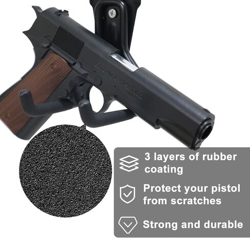 Pistol Rack, 1/4 Pack Pistol Holder for Gun Safe, Upgraded Pistol Wall Mount Use Heavy Duty Steel, Pistol Stand Mounted Behind Door, Wall, Cabinet, Etc in Saudi Arabia