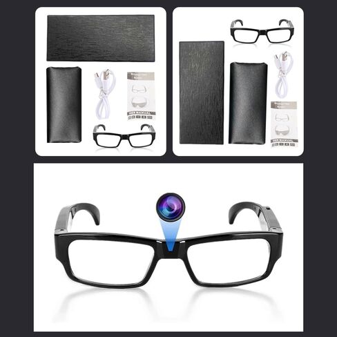 Limiete 1080P HD Spy Glasses Camera – 32GB Built-in Memory/Lightweight Frame / 90 Min Recording/One-Touch Operation/USB Plug & Play, No Wi-Fi Needed, Portable Video Recorder in Saudi Arabia