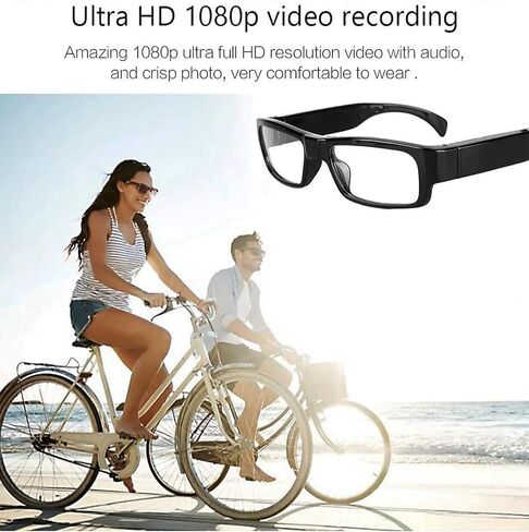 Limiete 1080P HD Spy Glasses Camera – 32GB Built-in Memory/Lightweight Frame / 90 Min Recording/One-Touch Operation/USB Plug & Play, No Wi-Fi Needed, Portable Video Recorder in Saudi Arabia