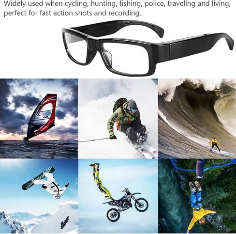 Limiete 1080P HD Spy Glasses Camera – 32GB Built-in Memory/Lightweight Frame / 90 Min Recording/One-Touch Operation/USB Plug & Play, No Wi-Fi Needed, Portable Video Recorder in Saudi Arabia