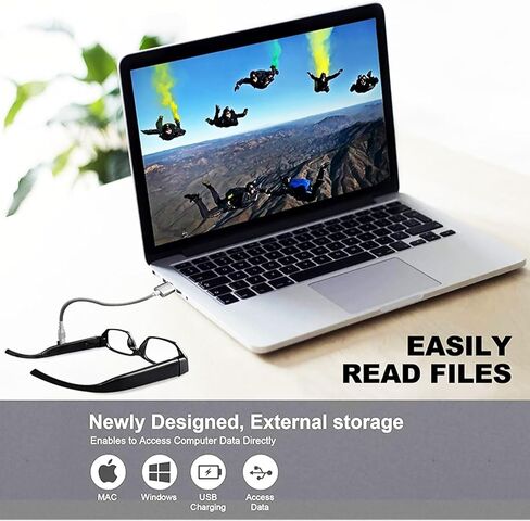 Limiete 1080P HD Spy Glasses Camera – 32GB Built-in Memory/Lightweight Frame / 90 Min Recording/One-Touch Operation/USB Plug & Play, No Wi-Fi Needed, Portable Video Recorder in Saudi Arabia