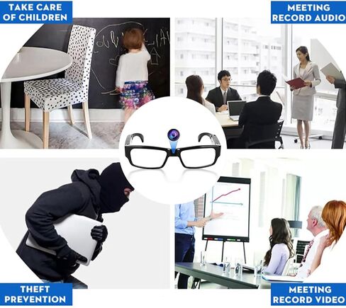 Limiete 1080P HD Spy Glasses Camera – 32GB Built-in Memory/Lightweight Frame / 90 Min Recording/One-Touch Operation/USB Plug & Play, No Wi-Fi Needed, Portable Video Recorder in Saudi Arabia