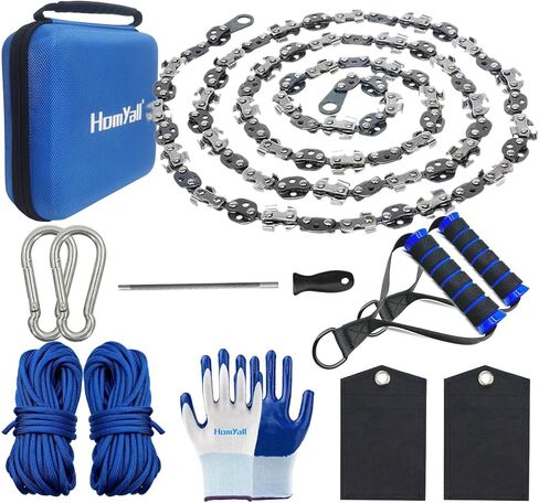 Homyall 48 Inch High Reach Tree Limb Hand Rope Chain Saw for Tree Trimming-Upgraded Pocket Manual Chainsaw with 62 Sharp Blades on Both Sides for Gardening Camping Survival Gear in Saudi Arabia