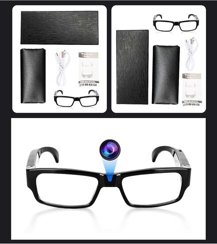 Limiete 1080P HD Spy Glasses Camera – 32GB Built-in Memory/Lightweight Frame / 90 Min Recording/One-Touch Operation/USB Plug & Play, No Wi-Fi Needed, Portable Video Recorder in Saudi Arabia