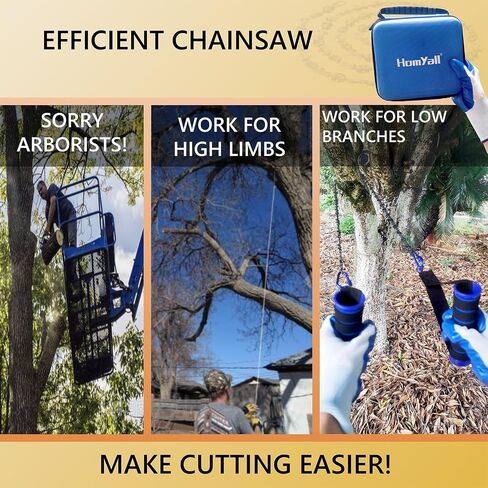 Homyall 48 Inch High Reach Tree Limb Hand Rope Chain Saw for Tree Trimming-Upgraded Pocket Manual Chainsaw with 62 Sharp Blades on Both Sides for Gardening Camping Survival Gear in Saudi Arabia