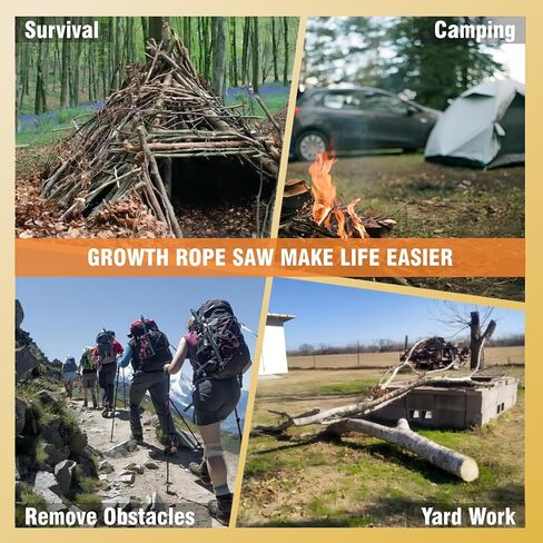 Homyall 48 Inch High Reach Tree Limb Hand Rope Chain Saw for Tree Trimming-Upgraded Pocket Manual Chainsaw with 62 Sharp Blades on Both Sides for Gardening Camping Survival Gear in Saudi Arabia