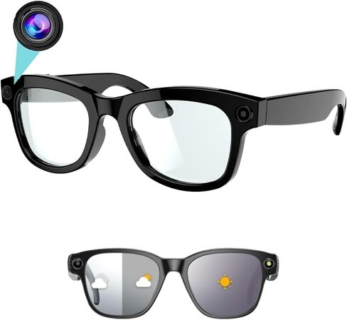 AI Smart Glasses with 1080P HD Camera, AI Real-Time Translation, Bluetooth Audio – Smart Glasses with Camera, Hands-Free Video Recorder for Travel, Sports, Outdoor Use (M01) in Kuwait