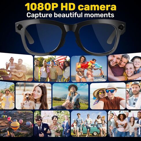 AI Smart Glasses with 1080P HD Camera, AI Real-Time Translation, Bluetooth Audio – Smart Glasses with Camera, Hands-Free Video Recorder for Travel, Sports, Outdoor Use (M01) in Kuwait