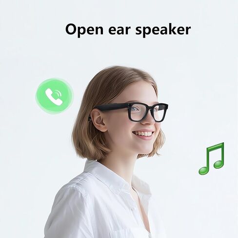 نظارات ذكية بتقنية الذكاء الاصطناعي مع كاميرا بدقة 8 ميجابكسل، وتسجيل فيديو عالي الدقة 1080 بكسل، وصوت بلوتوث مفتوح الأذن، واتصال واي فاي، ومساعد صوتي ونظارات ترجمة للقيادة أثناء السفر ومدونات الفيديو in Kuwait