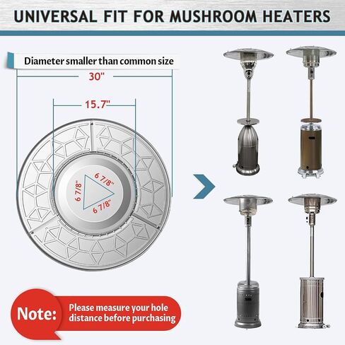 Patio Heater Reflector Shield, Propane Outdoor Heaters Replacement Part - Top Dome, 3-Hole Mount, 33" Dia Round in Saudi Arabia