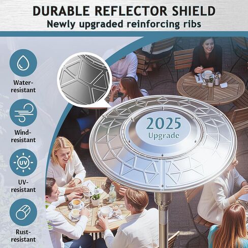 Patio Heater Reflector Shield, Propane Outdoor Heaters Replacement Part - Top Dome, 3-Hole Mount, 33" Dia Round in Saudi Arabia