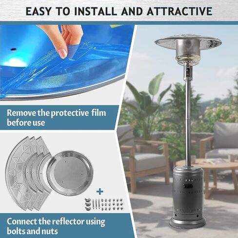 Patio Heater Reflector Shield, Propane Outdoor Heaters Replacement Part - Top Dome, 3-Hole Mount, 33" Dia Round in Saudi Arabia