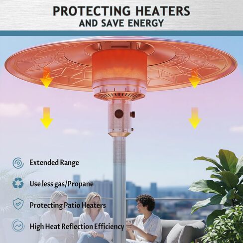 Patio Heater Reflector Shield, Propane Outdoor Heaters Replacement Part - Top Dome, 3-Hole Mount, 33" Dia Round in Saudi Arabia