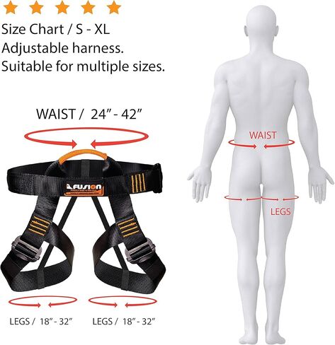 صدرية فيوجن كلايمب كونسيرتو نصف جسم باللون الأسود مقاس M-XL وإبزيم سريع الفك وصالات تسلق الصالة الرياضية in Kuwait