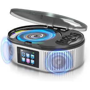 Portable CD Player with Dual Stereo Speakers, 4000mAh Rechargeable Desktop Bluetooth 5.3 Boombox for Home & Car, FM Radio, LCD Screen, AUX/USB/Headphone Jack in Kuwait