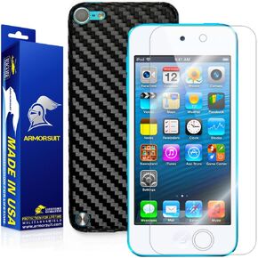 ArmorSuit MilitaryShield Black Carbon Fiber Skin Wrap Film + HD Clear Screen Protector for Apple iPod Touch 5th Generation - Anti-Bubble Film in Saudi Arabia