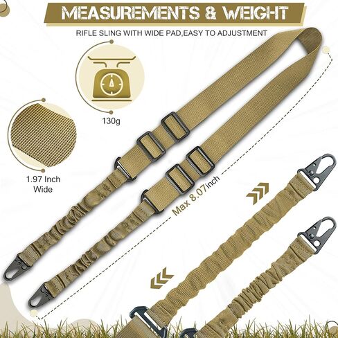Adjustable Two Point Sling - Durable Nylon Rope for Rifle Sling Strap, 2 Point Shoulder Strap with Metal Hook | Multipurpose Gun Sling for Outdoor Hunting, Shotgun & Camera in Kuwait